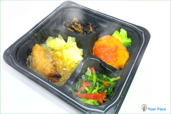 就労継続支援Ａ型Ｂ型ユアペースのお昼のお弁当画像　白身魚の葱ソース
